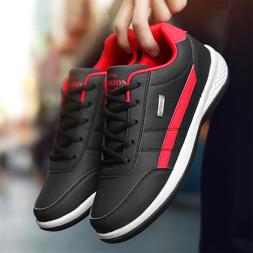 Dumajo Mens Shoes Fashion Running Sneaker Casual Leather Sport Shoes Breathable Comfortable Walking Shoes