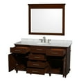 thumbnail image 3 of Wyndham Collection Berkeley 60 inch Single Bathroom Vanity in Dark Chestnut with Ivory Marble Top with White Undermount Oval Sink and 44 inch Mirror, 3 of 3