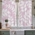 thumbnail image 2 of Lavender Leaves Kitchen Curtains 63 Inch Length, Farmhouse Botanical Branch Vintage Modern Tiers Curtains for Living Room Berdoom Bathroom, Light Filtering Drapes Window Treatment 2 Panels 42"Wx63"L, 2 of 9