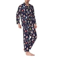 thumbnail image 2 of Pofeuu Christmas Critters Delight Print Men's Long Sleeve Pajama Set Pijamas Para Hombres Pijamas Para Hombres Mens Pajamas Set-X-Large, 2 of 7