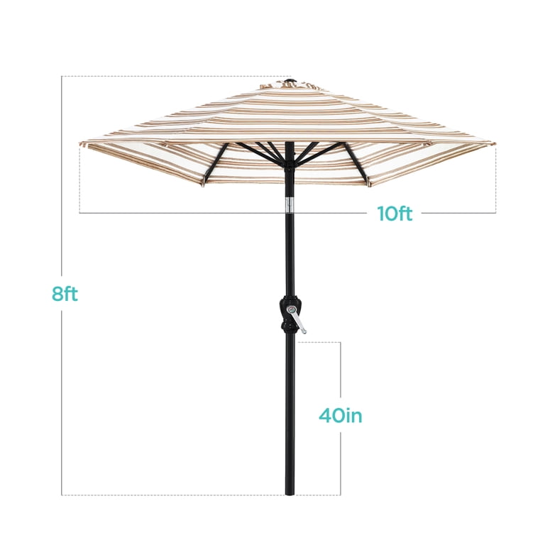 Best Choice Products 10ft Outdoor Steel Market Patio Umbrella w/ Crank, Tilt Push Button, 6 Ribs - Striped Tan Best Choice Products 10ft Outdoor Steel Market Patio Umbrella w/ Crank, Tilt Push Button, 6 Ribs - Striped Tan