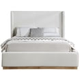 thumbnail image 3 of Bowery Hill Contemporary Cream Linen Textured Fabric Queen Bed, 3 of 10