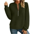 thumbnail image 2 of UQJfacai Half Zip Pullover Women Textured Mock Neck Sweatshirt Crewneck Long Sleeve Shirts Casual Raglan Loose Fit Fall Tops, 2 of 6
