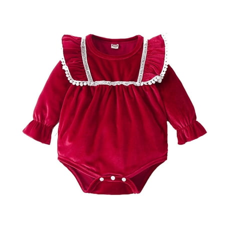 

MELDVDIB Baby Romper Newborn Infant Kids Baby Girls Soild Romper Jumpsuit Outfit Playsuit Clothes Gift on Clearance