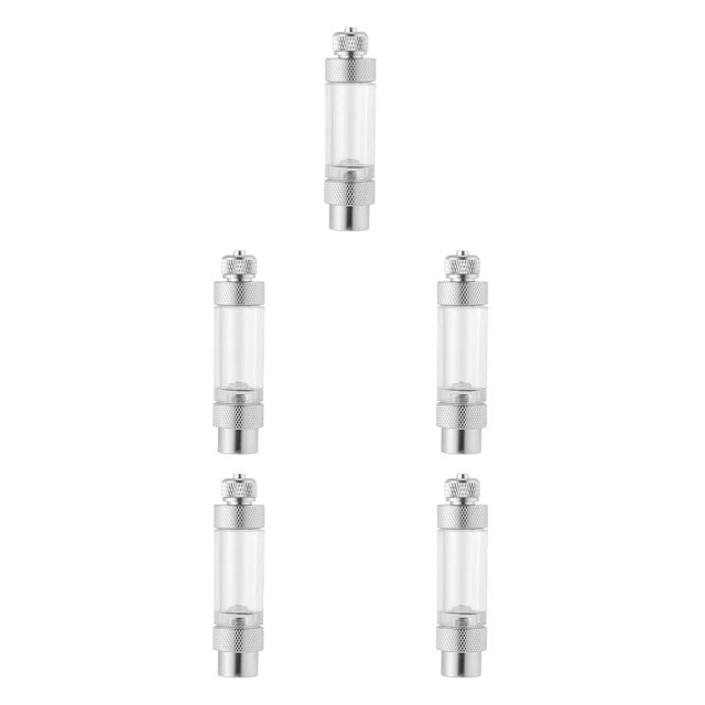 pitrice CO2 Bulle Simple/double Aquarium Alliage d'Aluminium Anti-Retour CO2 Argent 8cm 5Ensemble