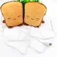 thumbnail image 4 of WINDLAND Women Cute Toast Bread Embroidery Face Hand Warmer USB Heating Half Finger Gloves Adjustable Winter Fingerless Mitens, 4 of 10