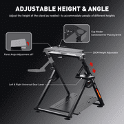 Gtplayer Sim Racing Wheel Stand Simulator Cockpit for Logitech and Thrustmaster with Shifter Mount, BlackOrange