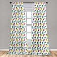 thumbnail image 5 of Ambesonne Hawaii Curtains, Composition of Fruit, Pair of 28"x95", Multicolor, 5 of 5