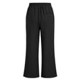 thumbnail image 5 of Lullu Girls Pants Kids Summer Casual Beach Loose Long Trousers with Pockets, Black, Sizes 5-14, 5 of 8