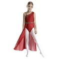 thumbnail image 1 of Ocealan Robe de Danse Lyrique Sans Manches en Maille Jupe Justaucorps Performance de Scène Enfants Bourgogne 16, 1 of 7