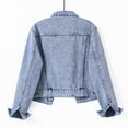 thumbnail image 4 of SHIXIAOO Veste en Jean Décontractée pour Femmes Ajustée à Manches Longues Lavée avec Boutons pour Printemps Automne Hiver Usage Quotidien Grande Veste Chaude, 4 of 8