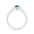 thumbnail image 2 of ANGARA Lab Grown Oval Emerald Double Halo Engagement Ring for Women in 14K White Gold (Size-7x5mm) | May Birthstone, Birthday, Anniversary, Jewelry Gift for Women | Lab-Grown Emerald Ring, 2 of 8