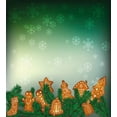 thumbnail image 3 of Gingerbread Man Duvet Cover Set, Christmas Background with Xmas Cookies Snowflakes and Fir Branches, Decorative 3 Piece Bedding Set with 2 Pillow Shams, Calking Size, Green Pale Brown, by Ambesonne, 3 of 3