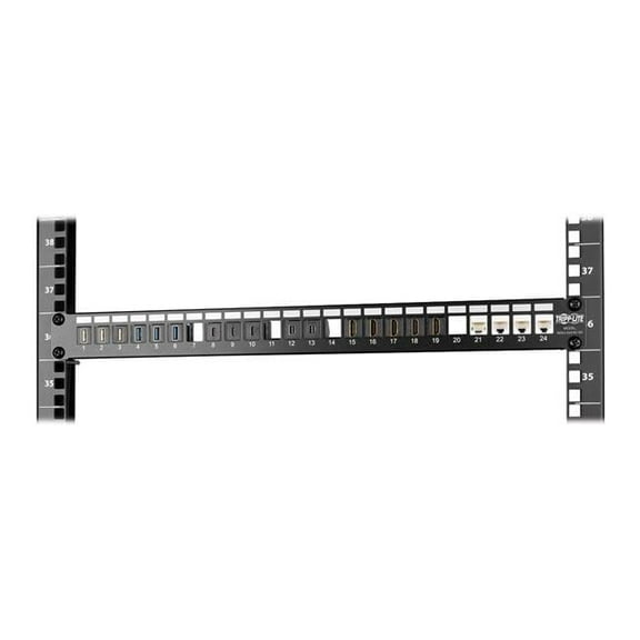 24 Port Shielded Blank Patch Panel RJ45 USB HDMI Cat5 & 6 1URM TAA