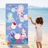 Ticiaga Mermaid Bean Bag Toss Game with 4 Bean Bags, Fun Indoor Outdoor Game for All Ages Kids and Adults, Mermaid Banner for Under The Sea Party Decoration Supplies, Class Activity, Beach Time