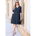 thumbnail image 2 of Catherines Women's Plus Size Eyelet Fit & Flare Faux Wrap Dress, 2 of 2