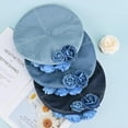 thumbnail image 7 of Zhengup Beret Hats, Summer Flower Denim Beret Hat Jean Berets for Women Girls, 7 of 7