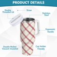 thumbnail image 4 of 30 oz Tumbler With Handle Stainless Steel Insulated Tumbler With Lid for Car Cup Holder Red and Cream Diamond Shapes, 4 of 9