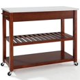 thumbnail image 4 of Crosley White Granite Top Kitchen Cart in Cherry, 4 of 7