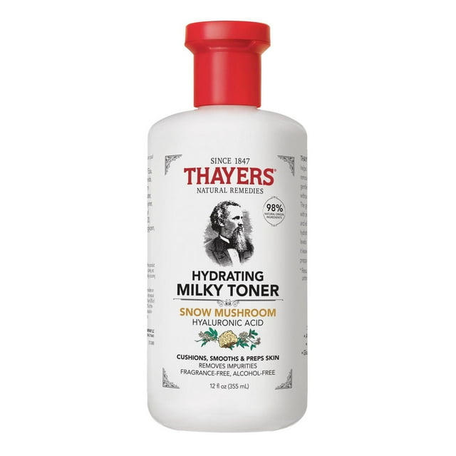 Thayers Hydrating Milky Toner Skin Care with Snow Mushroom and Hyaluronic Acid, Natural Facial Toner, 355 ml