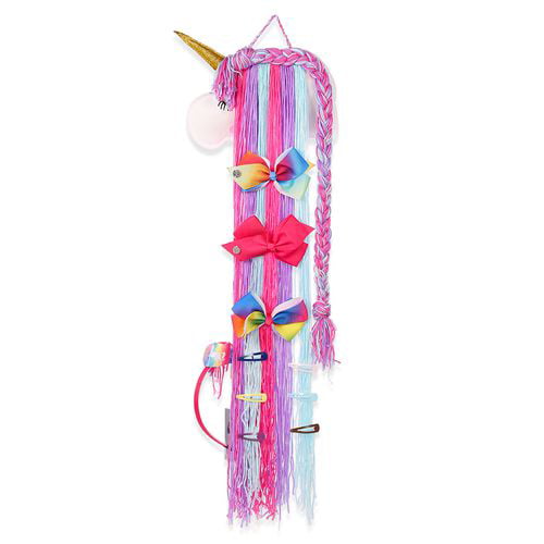 PWFE - PWFE Unicorn Hair Clips Holder Hot Pink Yarn Tassels Hair Bows ...