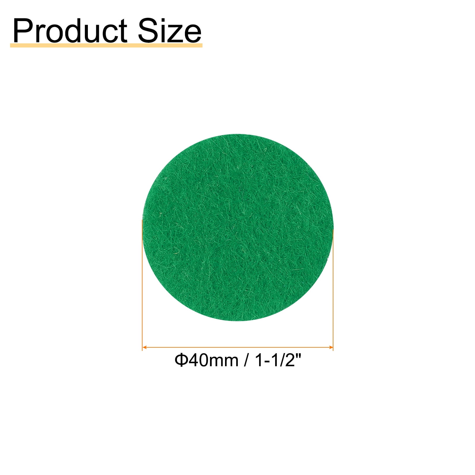 Uxcell 500pcs Round Felt Circles, 40mm 3/8 Pre Cut Felt Craft Pads Non-Woven Mini Felt Fabric Circles for DIY Projects, Green
