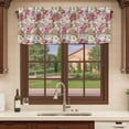 thumbnail image 6 of 2 Pack Pink Spring Floral Valances for Windows Bedroom Living Room Window Treatments, Vintage Summer Botanical Rod Pocket Valance Drapes Short Kitchen Curtains Over Sink 42"x12", 6 of 8