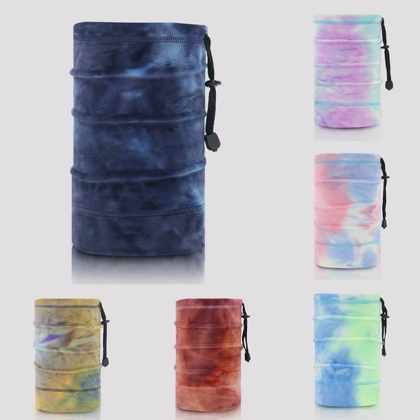 Polaina para el cuello Tie-dye ajustable térmica cubierta de la cara bufanda pasamontañas capucha