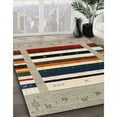 thumbnail image 3 of Ahgly Company Machine Washable Indoor Square Contemporary Brown Area Rugs, 7' Square, 3 of 7