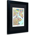 thumbnail image 2 of Trademark Fine Art "Boston MA Street Map 2" Canvas Art by Michael Tompsett, Black Matte, Black Frame, 2 of 4