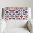 thumbnail image 5 of SCRAWLGOD Flower Print Violet White 1 PCS Recliner Headrest Protector, Headrest Cover for Recliner Chair, Sofa Covers, Couch Chair Head Protector for Sofa 17x27in, 5 of 7