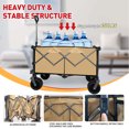 thumbnail image 5 of Beach Wagon, Collapsible Wagon with 220lbs Large Capacity, Foldable Wagon Cart with Wheels for Beach Sports Garden Shopping Camping,Grayish Brown, 5 of 7