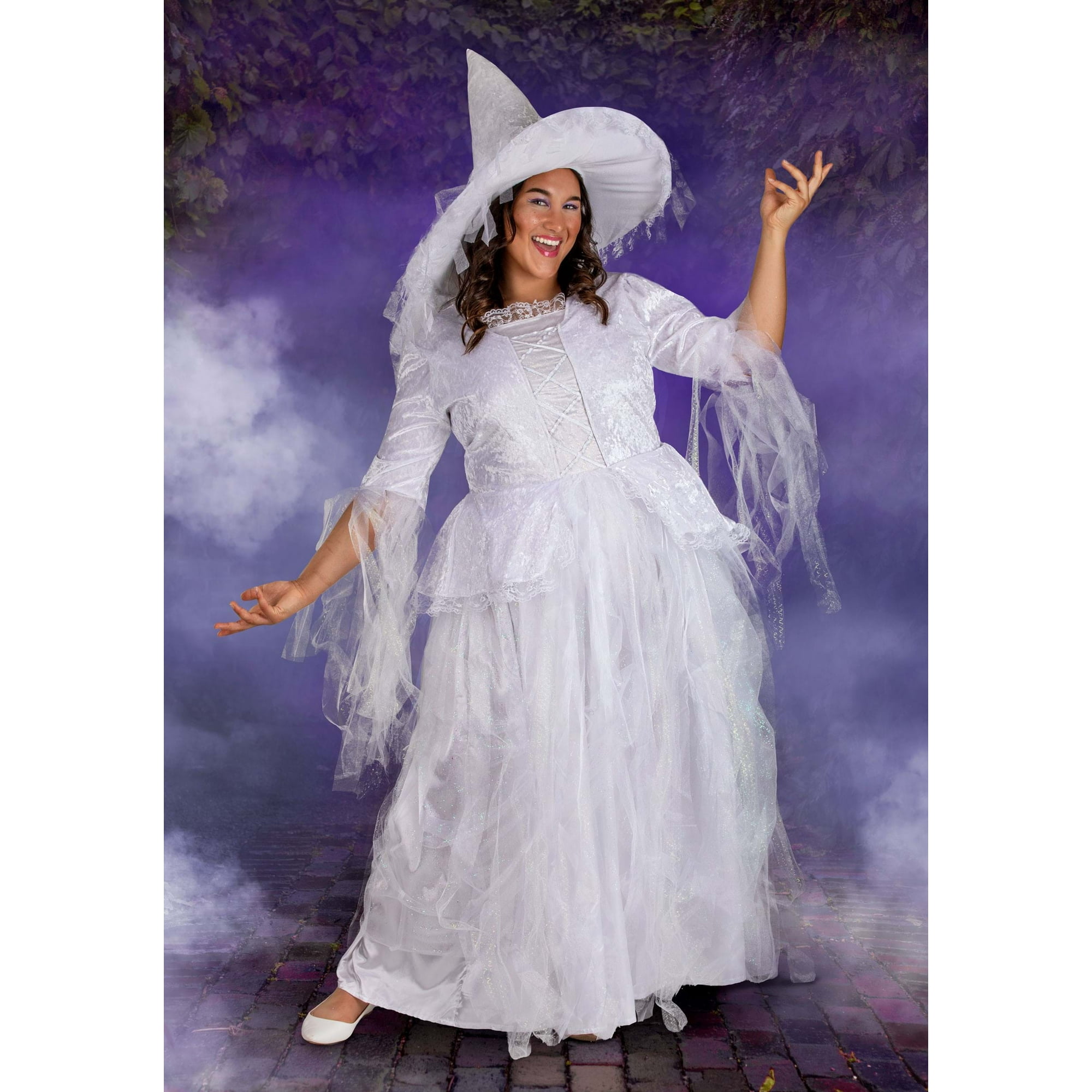 Costume de Sorciere Blanche pour Femmes Grande Taille