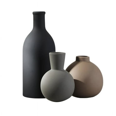 Ceramic Vase Set of 3, Vases Home Decor Rustic Vase Farmhouse Decor Vases for Bouquet Pampas Grass Dried Fresh Flowers