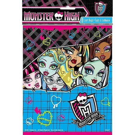 Unique Industries Monster High Party Bags, 8 Count