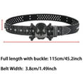 thumbnail image 3 of Women's Jeans Skull Head Buckle Rhinestone Belt Y2K Belt Shiny Rivet Design Pu Belt Artificial Diamond Belt Punk Rock Men's Belt, 3 of 7