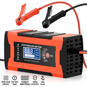 12V/10A 24V/5A Car Battery Charger, Battery Maintainer with LCD Display, Fully-Auto Smart Pulse Repair Charger, Maintainer Trickle Charger for Car Truck Motorcycle Lawn Mower Boat Lead Acid Battery