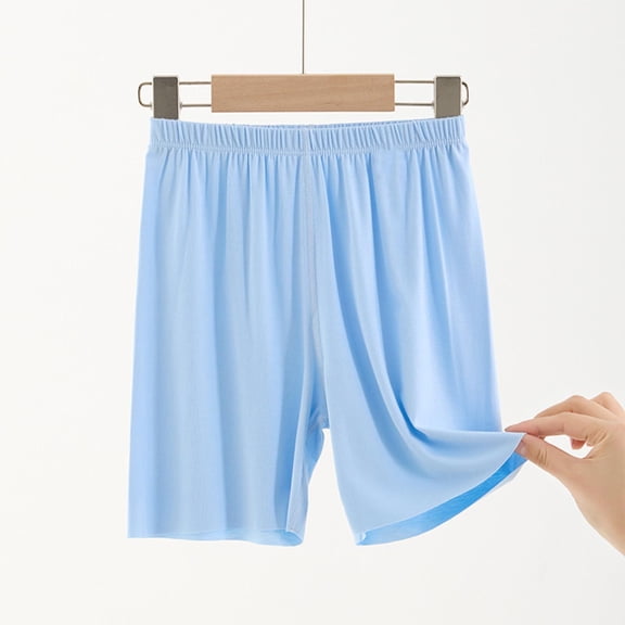 ATOGUTA Girls Summer Casual Shorts with Pockets High Waisted Kids Sport Shorts for Soccer Basketball Running Light Blue, Size 2T-13