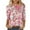 Pink, variant on Lightweight 3/4 Sleeve Top for Women Art Print, Loose Crewneck, Breathable Poly-Cotton - Sizes S to XXL