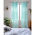thumbnail image 3 of Turquoise Sheer Curtains 84 Inch Length 2 Panels Set for Living Room/Bedroom, Modern Abstract Art Ombre Striped Kitchen Curtains Grommet Semi-Sheer Curtains Drapes Voile Window Treatments 52"x84"x2, 3 of 7