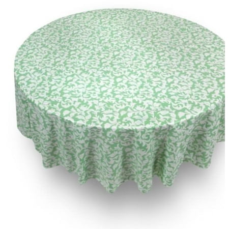 Lenox Royal Scroll - Royal Bath 70 Round Vinyl Tablecloth With Flannel Backing, Parttern Name: Damask Scroll