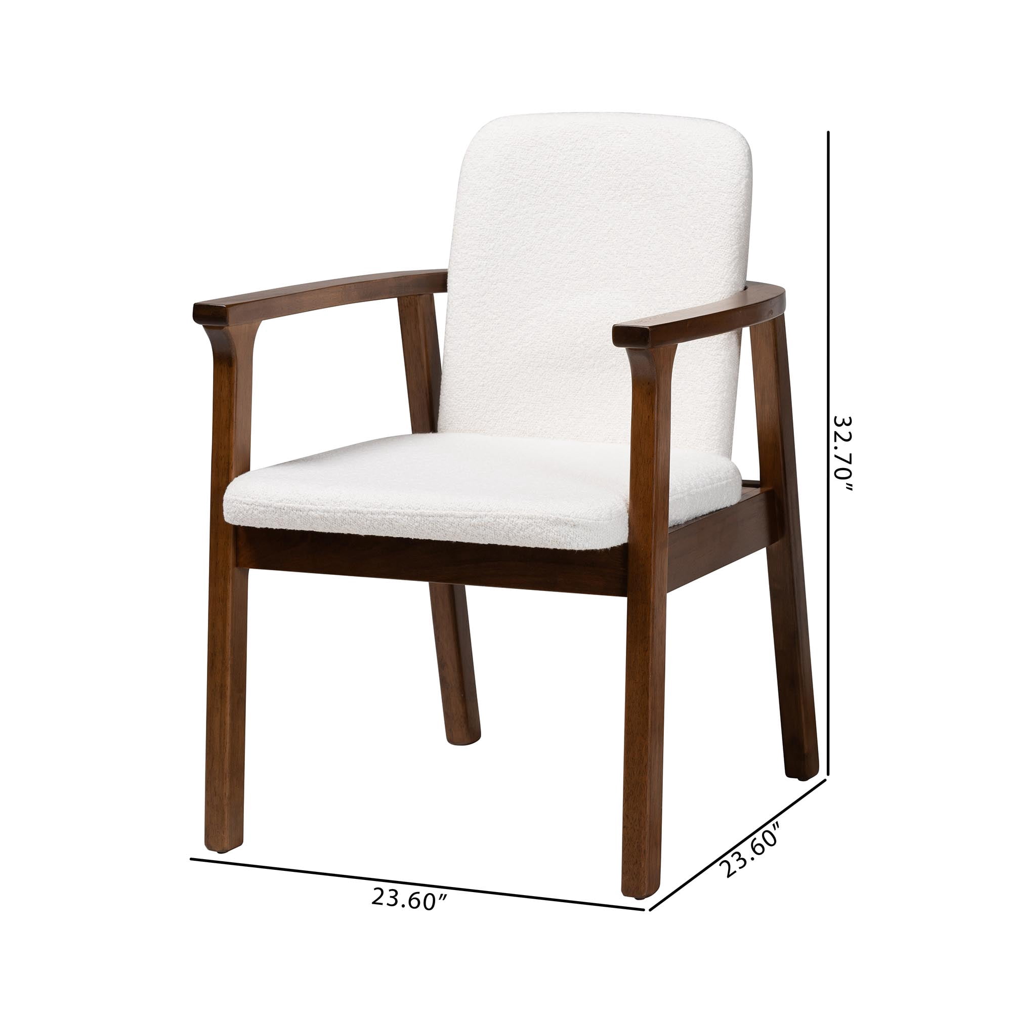 Baxton Studio Miyagi Scandinavian Dining Chair, Set of 2, White