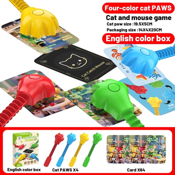 BUTOMKY Cat Board Games for Family Night – 3 Hilarious Cat and Mouse Games, Fun Interactive Games for Kids Adults to Improve Focus & Reaction Skills