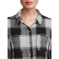 thumbnail image 4 of Time and Tru Women's Plaid Button Down Shirt, 4 of 5