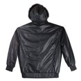 thumbnail image 2 of Reed Men's Detachable Hooded Faux Fur Leather Bomber Jacket With Baseball Style Collar (5X, Black), 2 of 5
