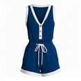 thumbnail image 5 of Womens Comfy Sweatsuit Color Block 2 Piece Sleeveless Tank Tops and Elastic Waist Shorts with Pockets Summer Tracksuit Outfits Blue XL, 5 of 9