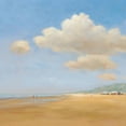 thumbnail image 2 of Groenhart, Jan 26x26 White Modern Wood Framed Museum Art Print Titled - Strandwandeling, 2 of 4