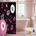thumbnail image 3 of Erosebridal 8 Ball Shower Curtain 72Wx72L Y2K Bathroom Curtain, Black Hot Pink, 3 of 5