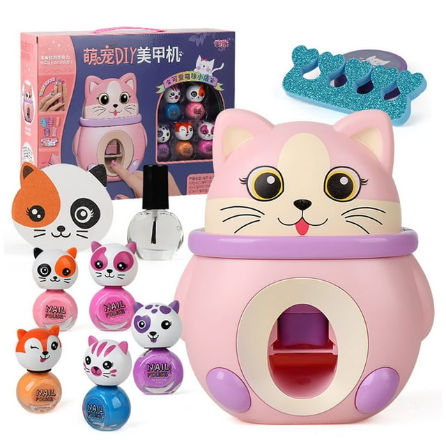 Nail Care Play Set Pretend Play Nail Stamper Art Kit for Kids