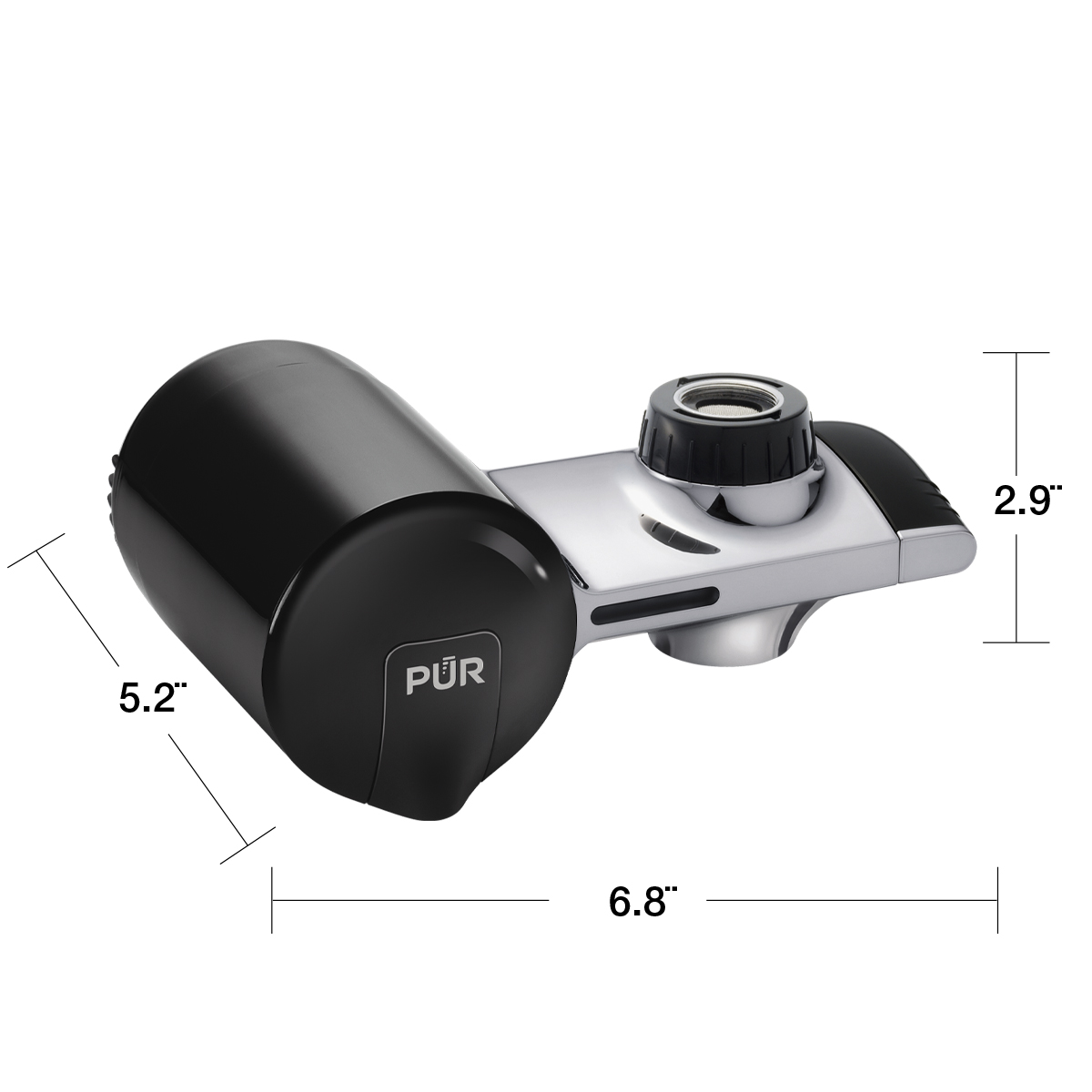PUR PLUS Faucet Mount Water Filtration System, Black/Chrome photo 7